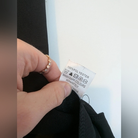 Black oversized the knee smart pencil skirt mesh detail - Picture 3 of 5